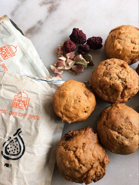 Sweet Potato Muffins with Freeze Dried Fig & BlackBerry