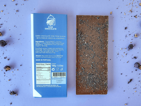 Handcrafted Organic 55% Cacao Chocolate Bar with Freeze-dried Fruit - PACK OF 2